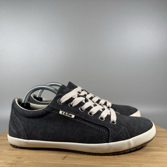 Taos Shoes - Taos Star Canvas Sneakers Womens 7 Grey Low Top Lace Up Shoes